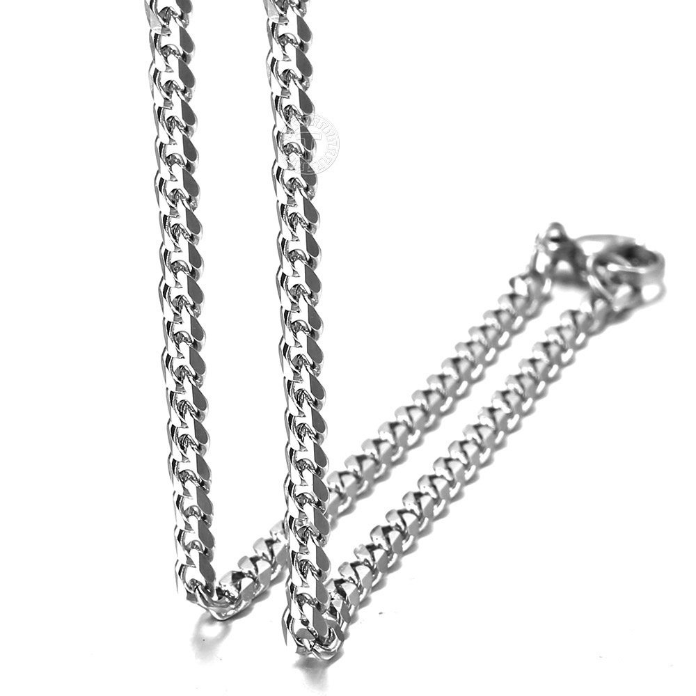 3/5/7mm Stainless Steel Silver Cuban Link Chain MEN NECKLACES 18